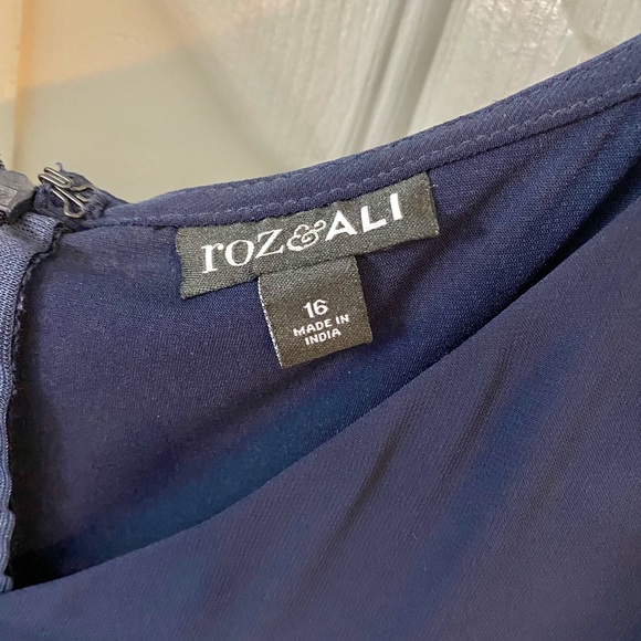 SOLD Navy Blue Jumpsuit with Rhinestone Embellishments - Picture 5 of 6